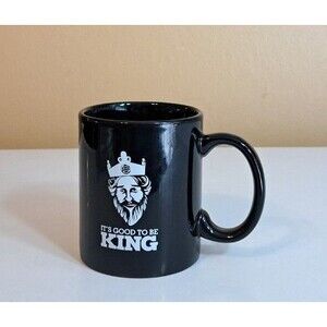 Burger King Coffee Mug Ceramic Black “It’s Good To Be King” Café Cup Collectible